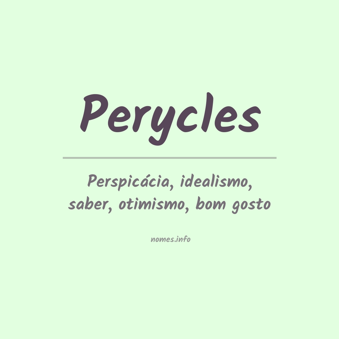 Significado do nome Perycles