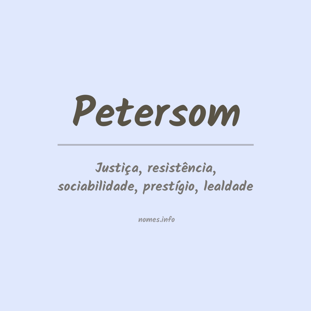 Significado do nome Petersom