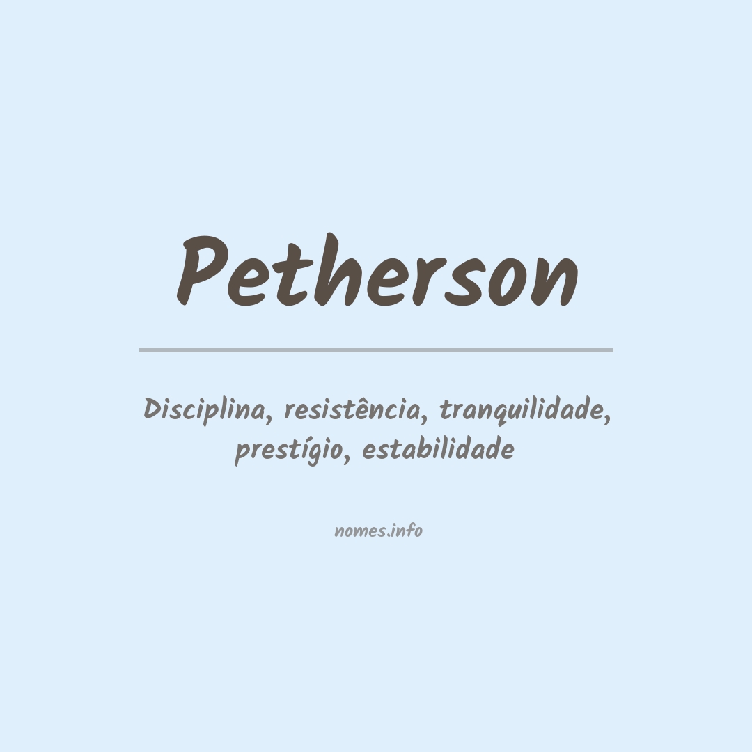 Significado do nome Petherson