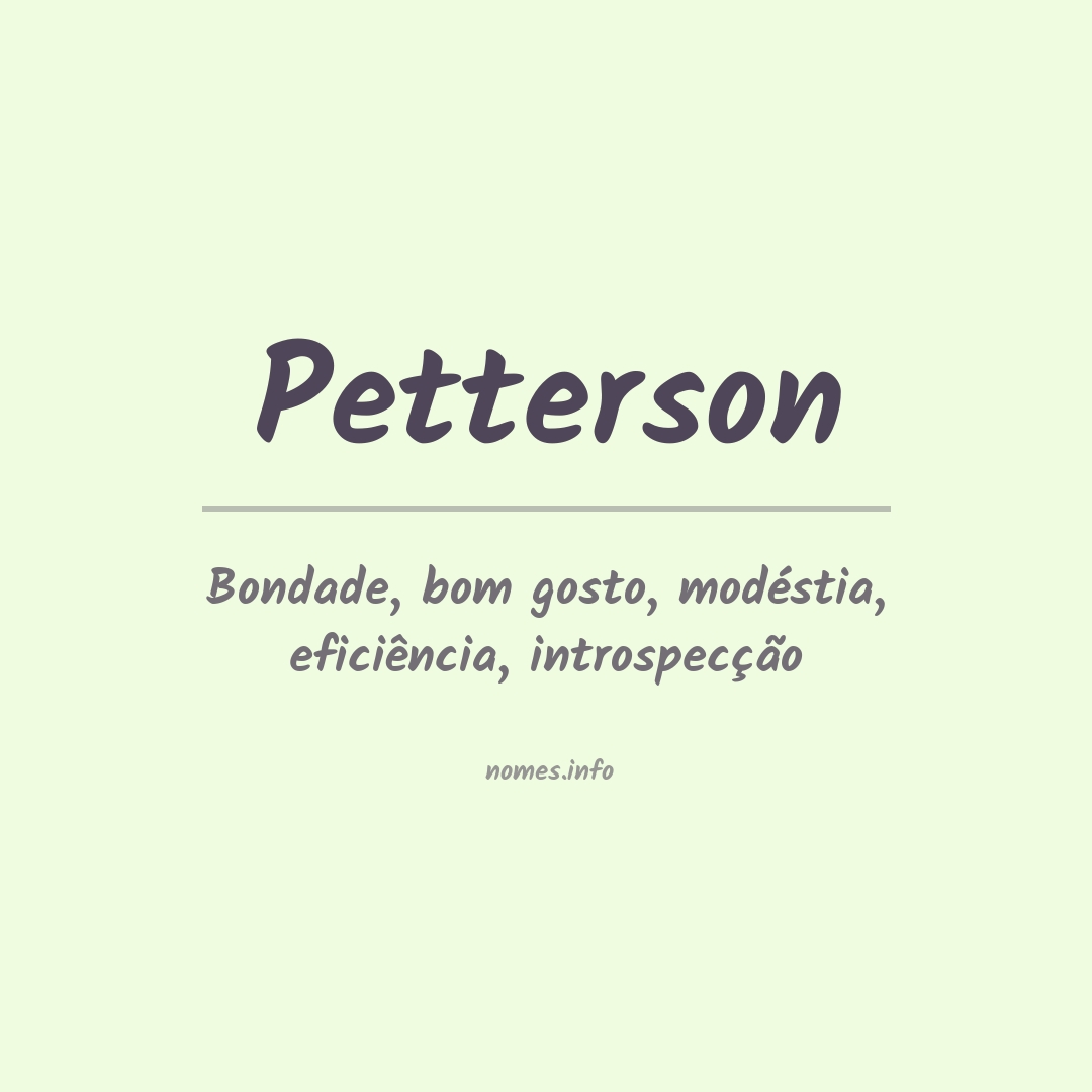 Significado do nome Petterson