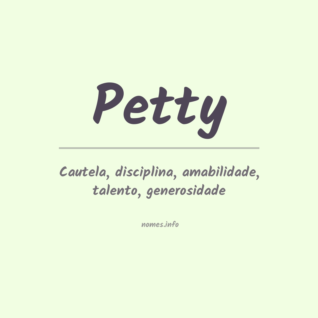 Significado do nome Petty