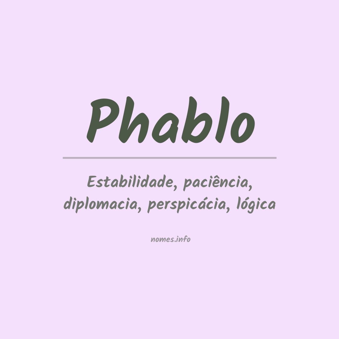 Significado do nome Phablo