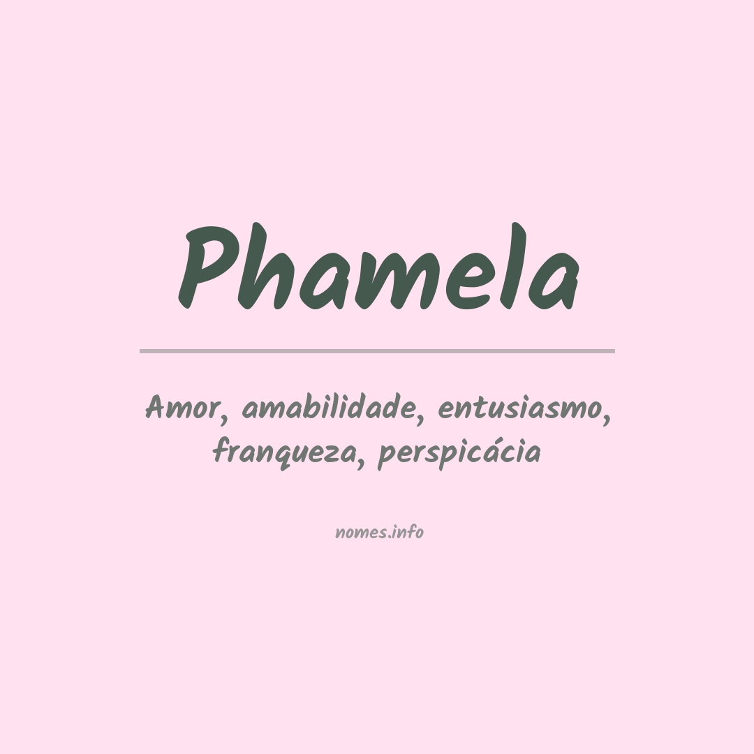 Significado do nome Phamela