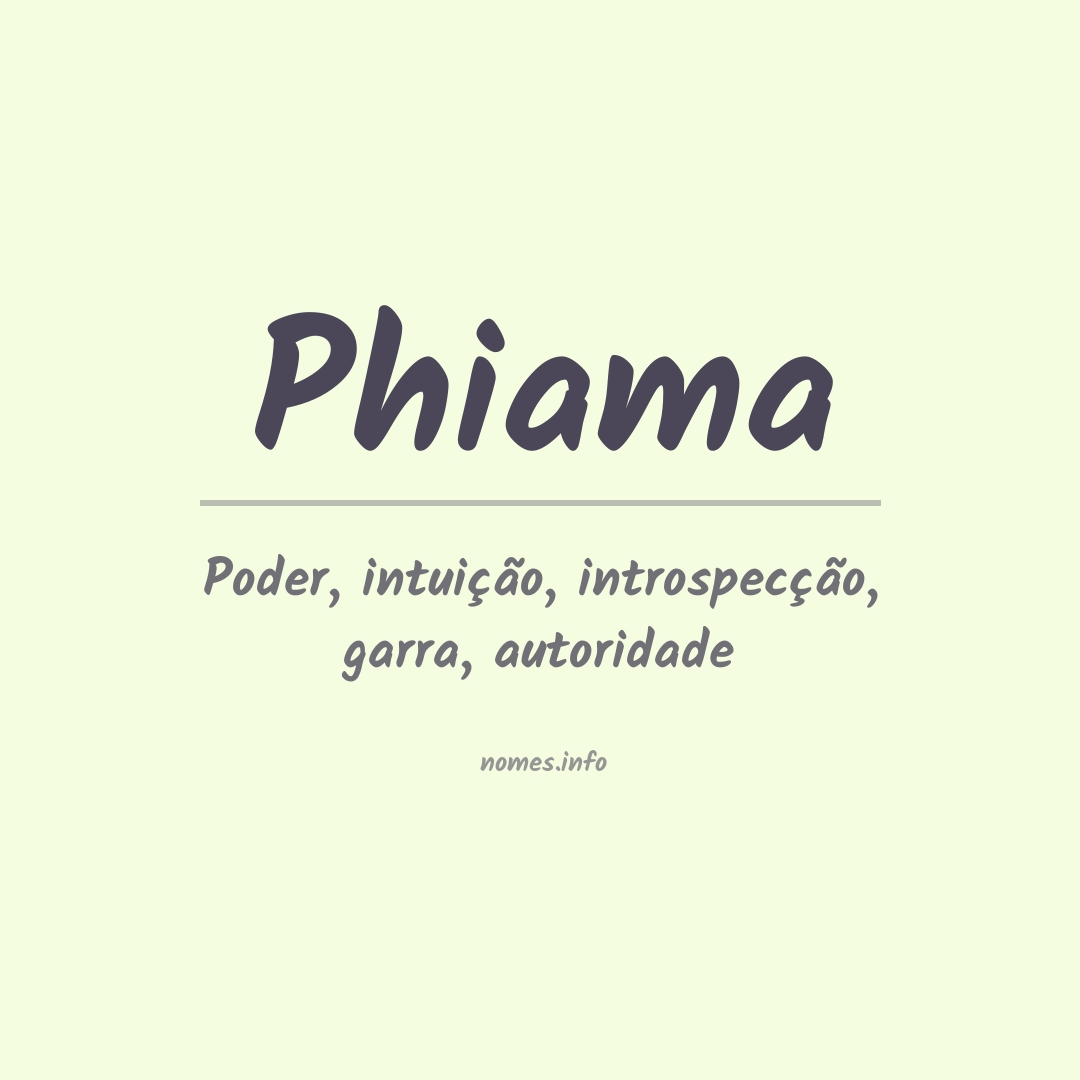 Significado do nome Phiama