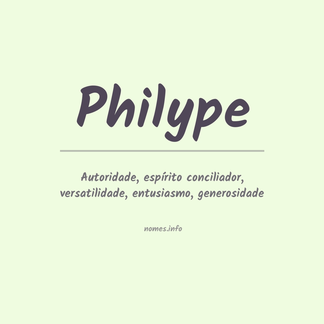 Significado do nome Philype