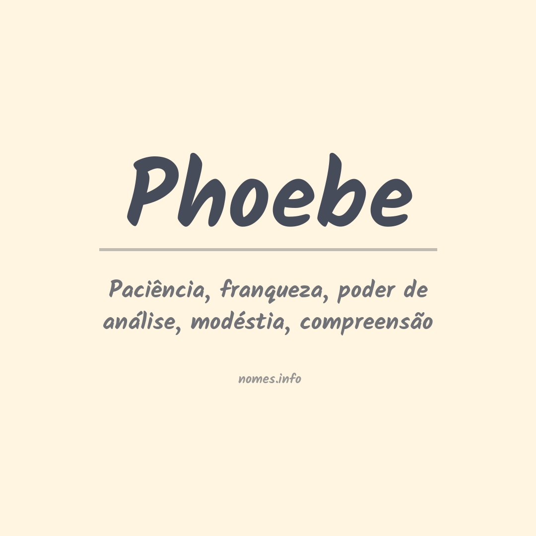 Significado do nome Phoebe
