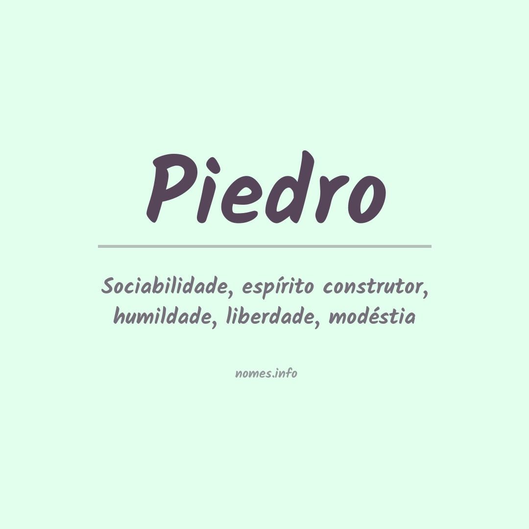 Significado do nome Piedro