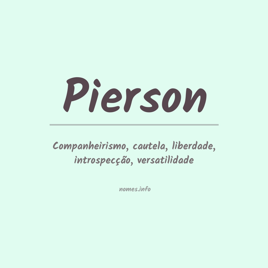 Significado do nome Pierson