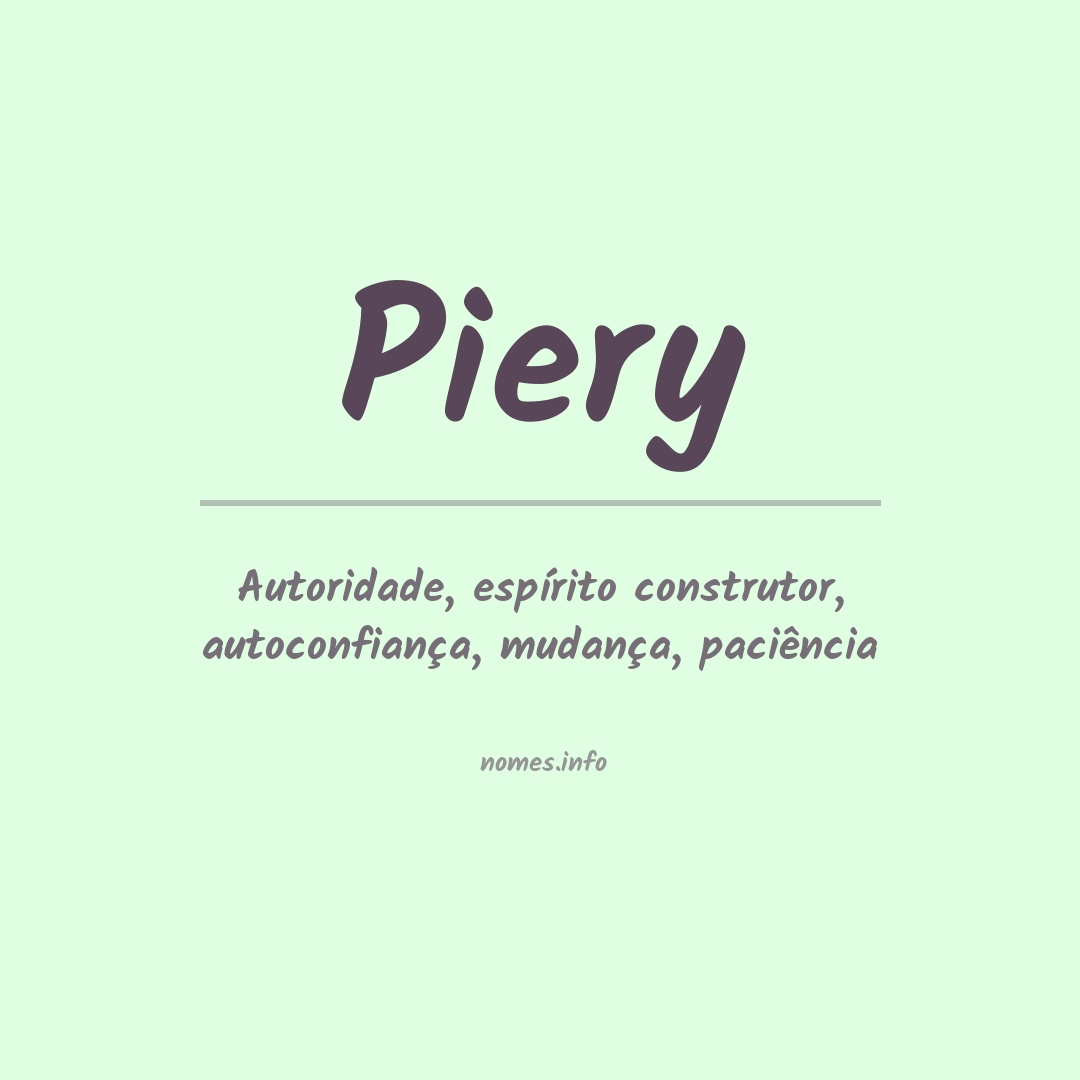 Significado do nome Piery