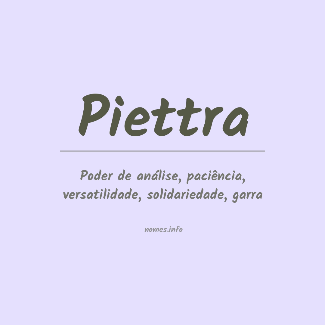 Significado do nome Piettra