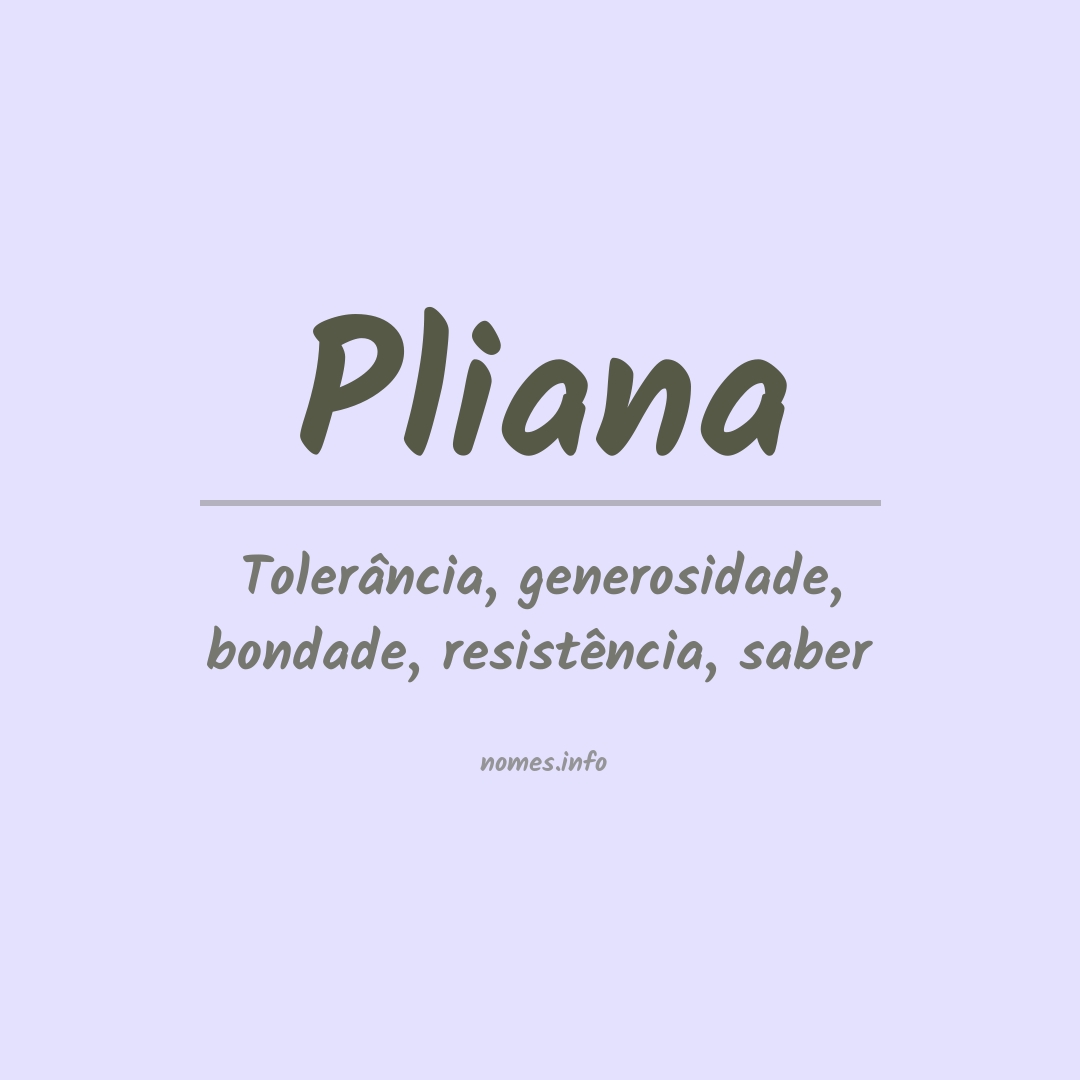 Significado do nome Pliana