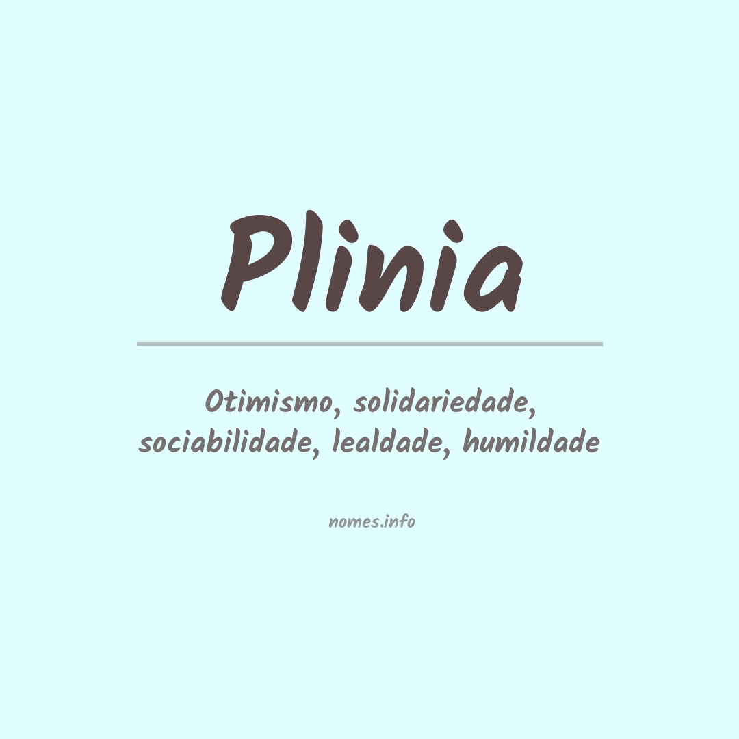 Significado do nome Plinia