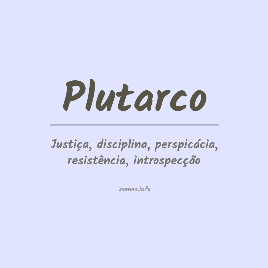 Significado do nome Plutarco