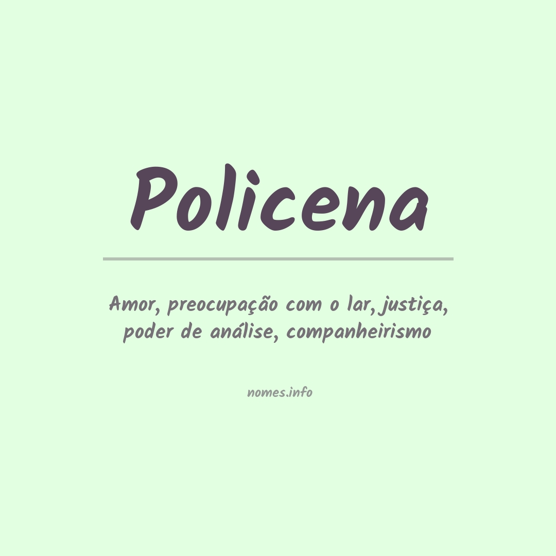 Significado do nome Policena