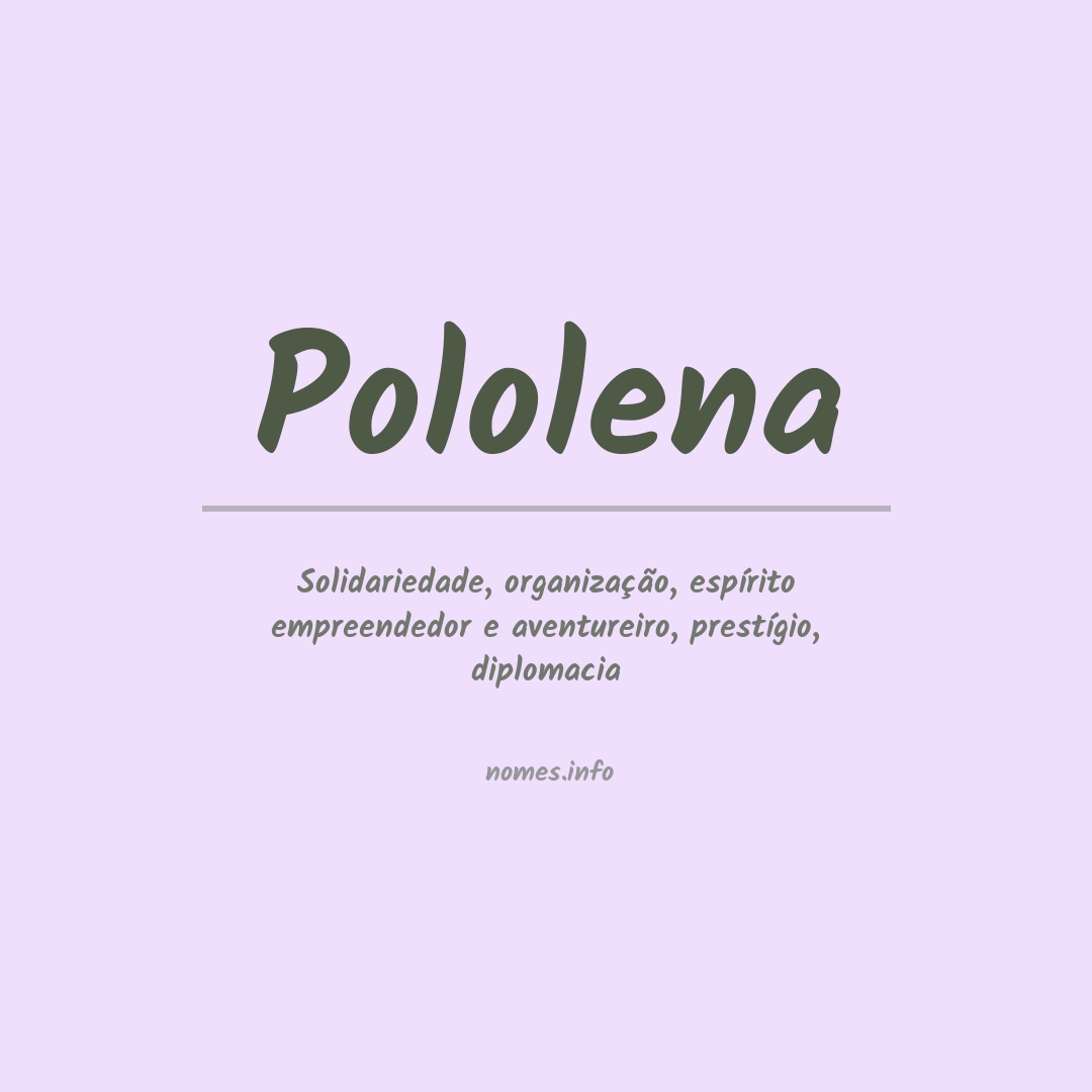 Significado do nome Pololena