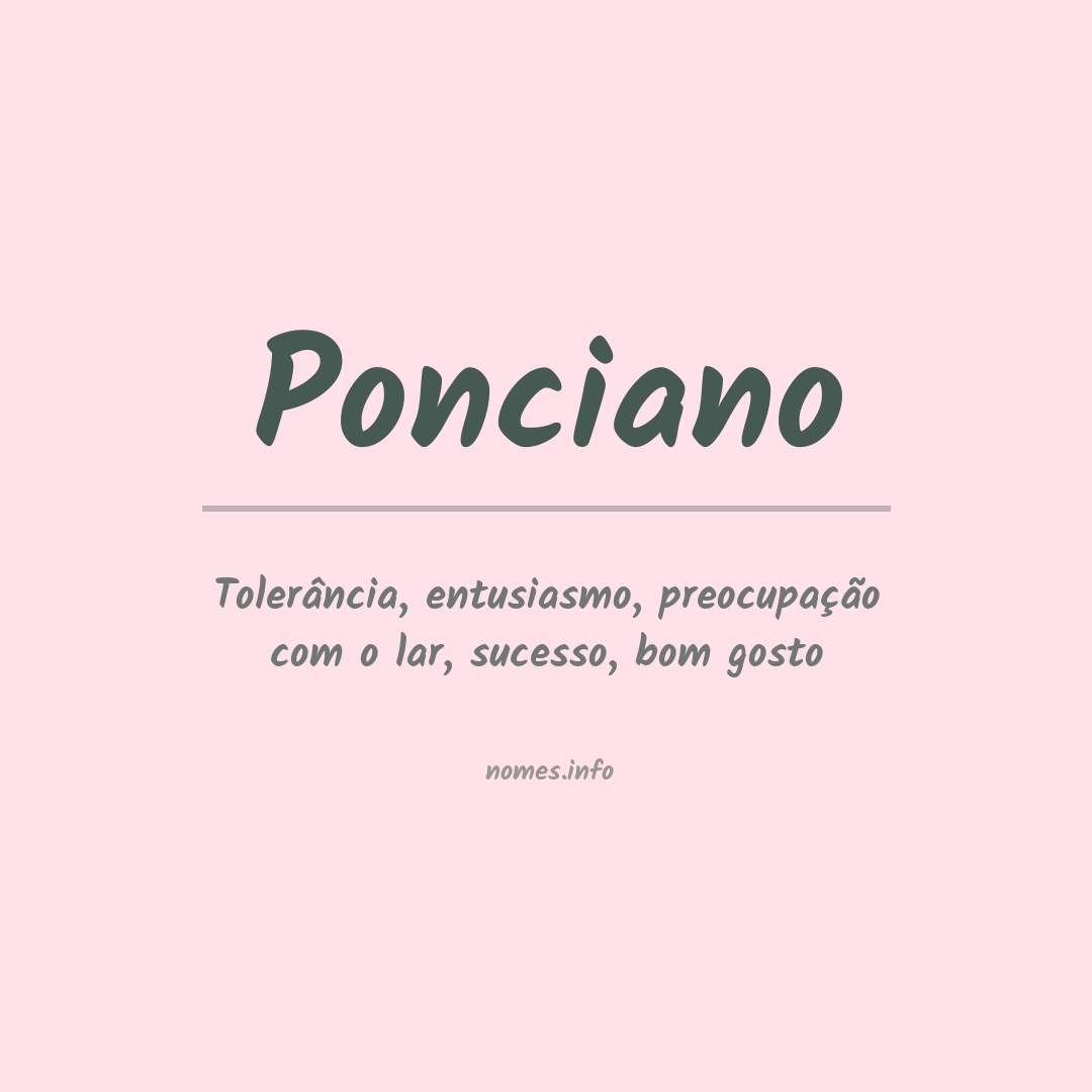 Significado do nome Ponciano