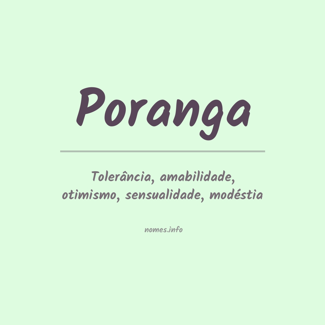 Significado do nome Poranga