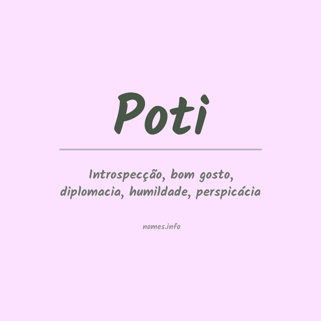 Significado do nome Poti