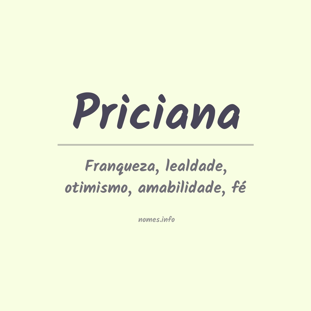 Significado do nome Priciana