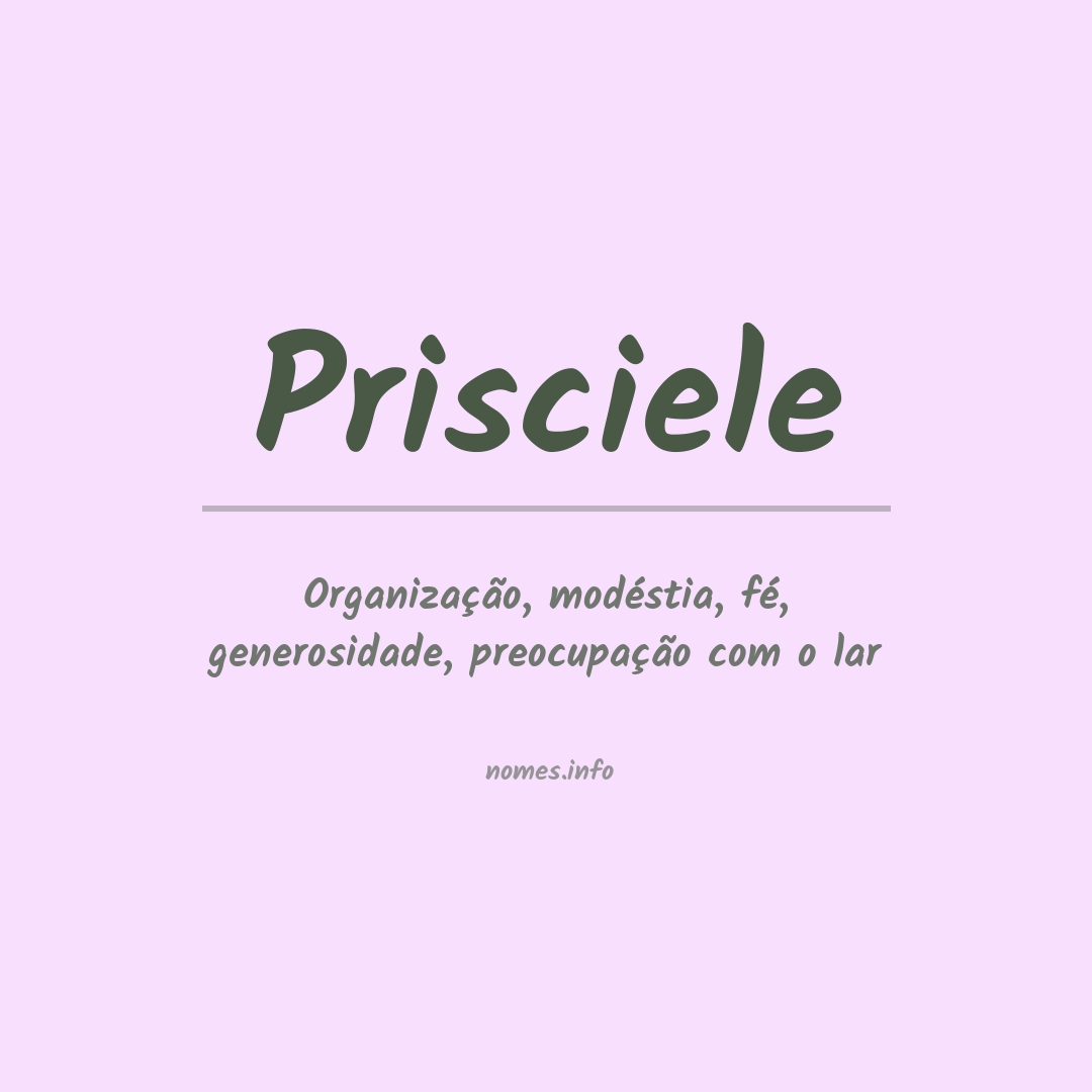 Significado do nome Prisciele