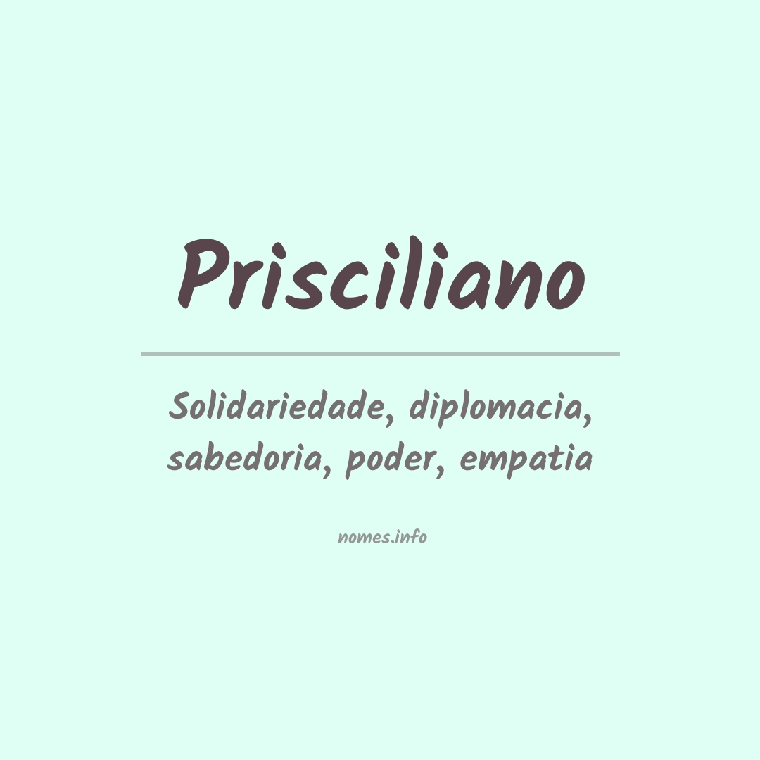 Significado do nome Prisciliano
