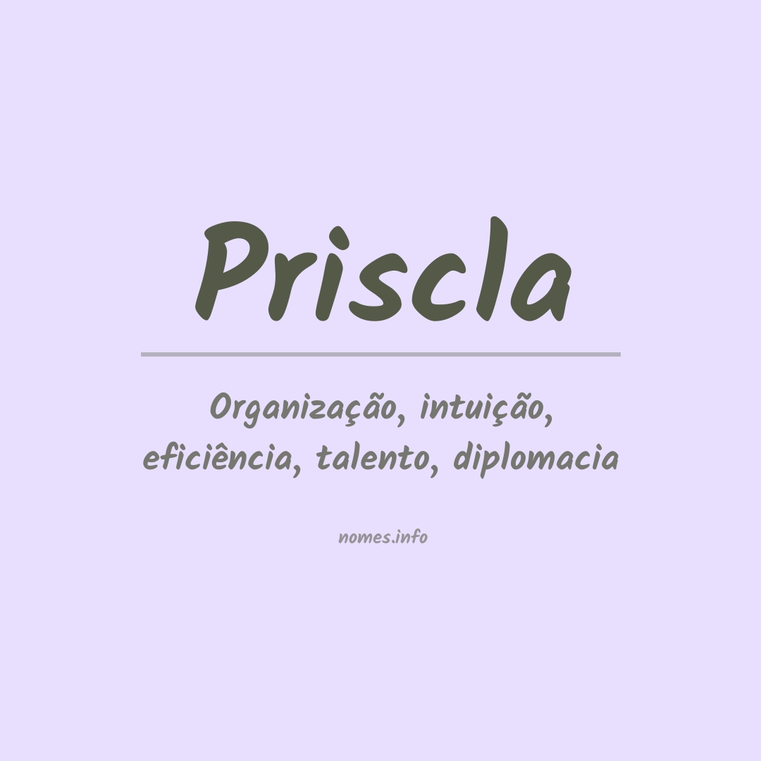 Significado do nome Priscla