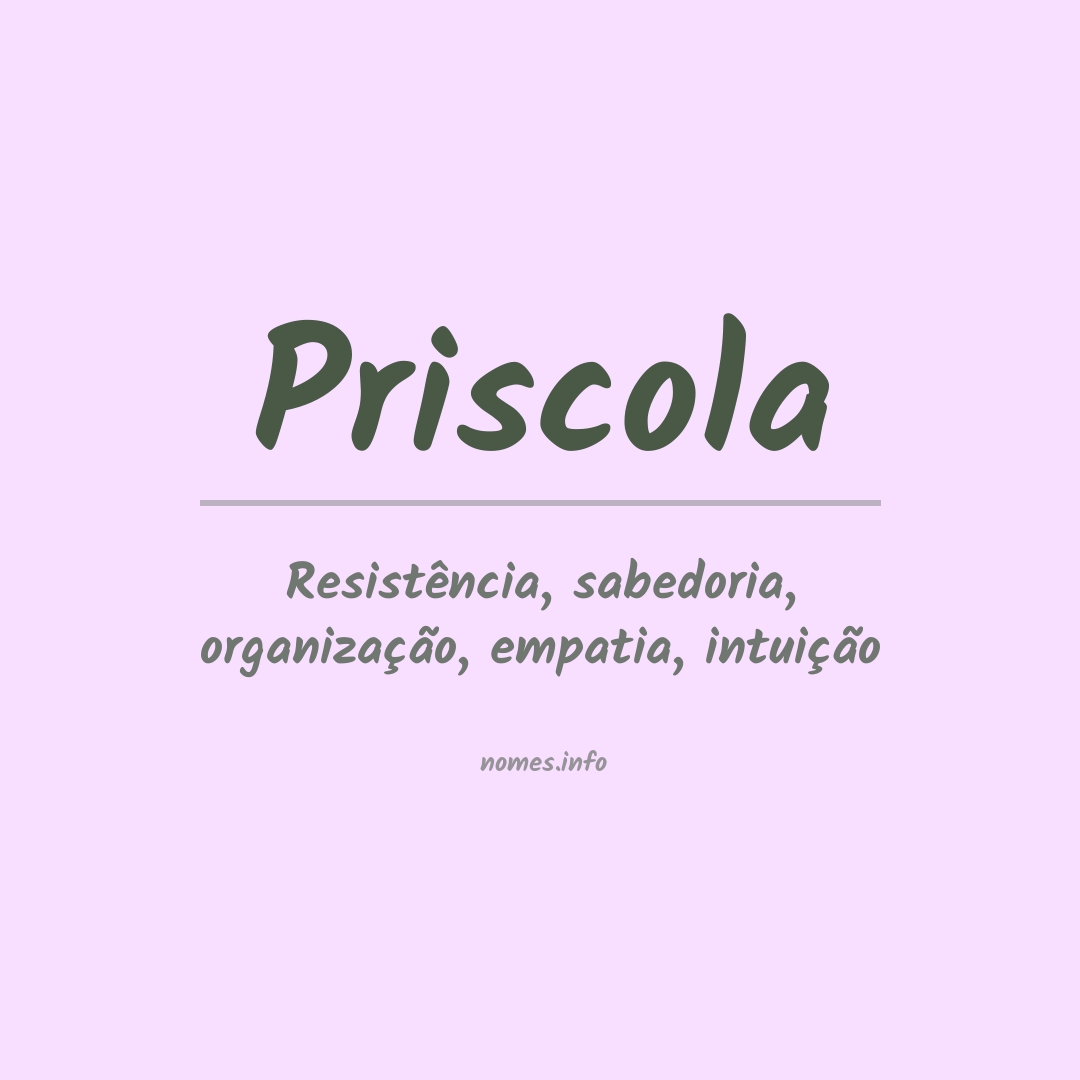 Significado do nome Priscola