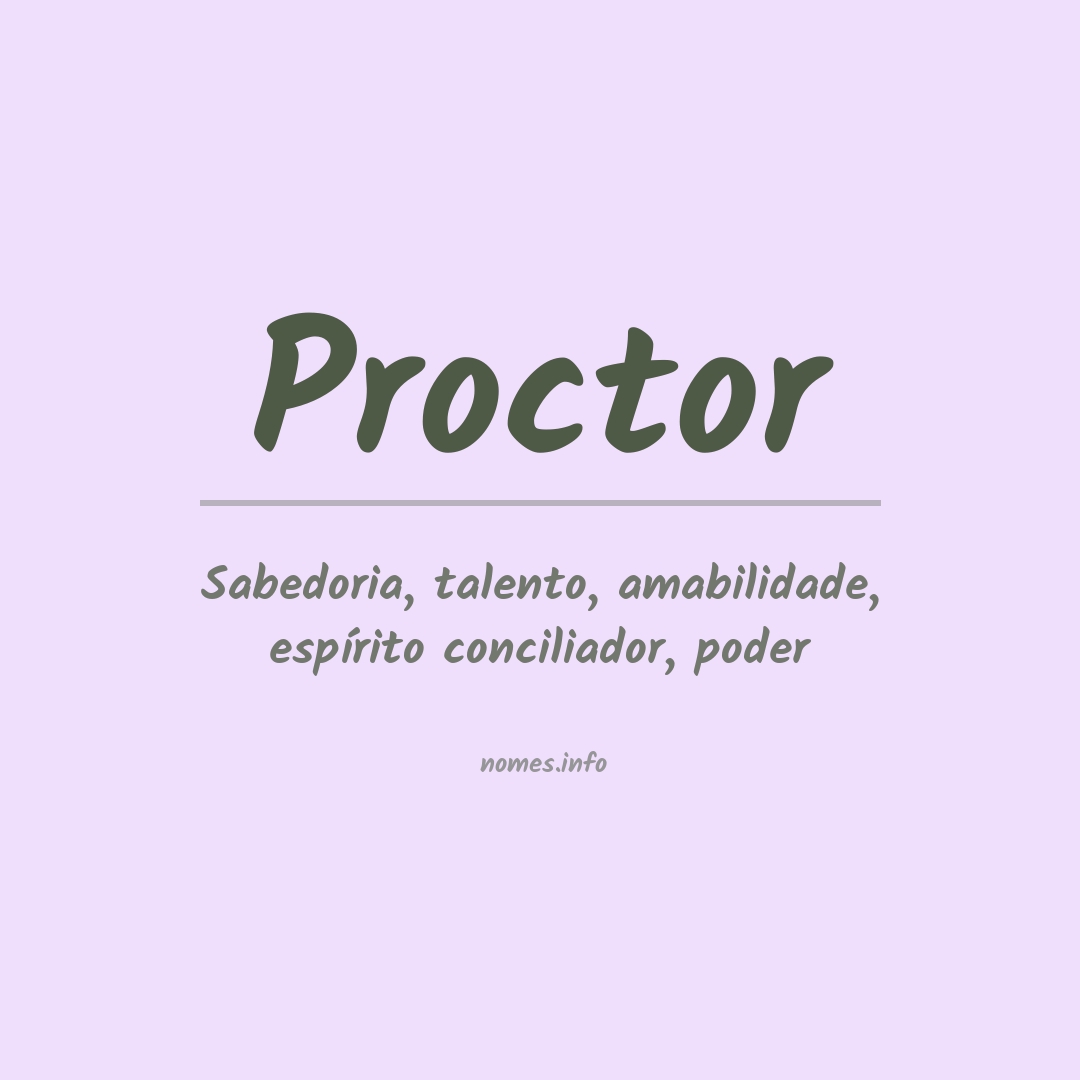 Significado do nome Proctor