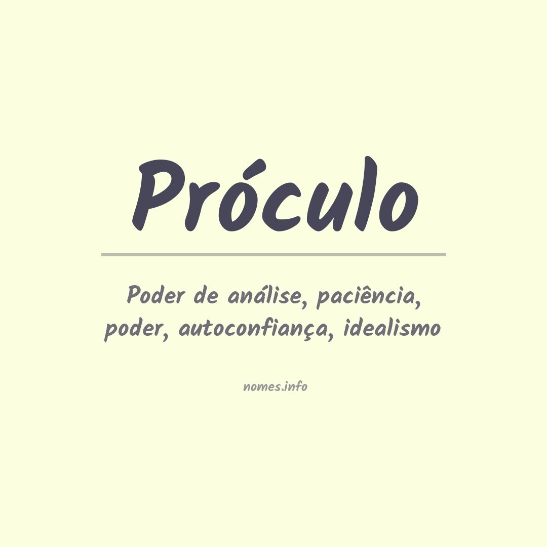 Significado do nome Próculo