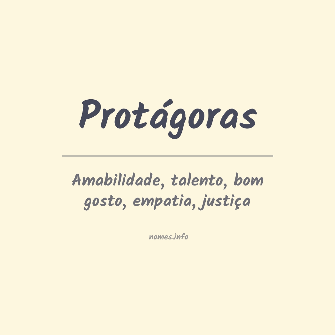 Significado do nome Protágoras