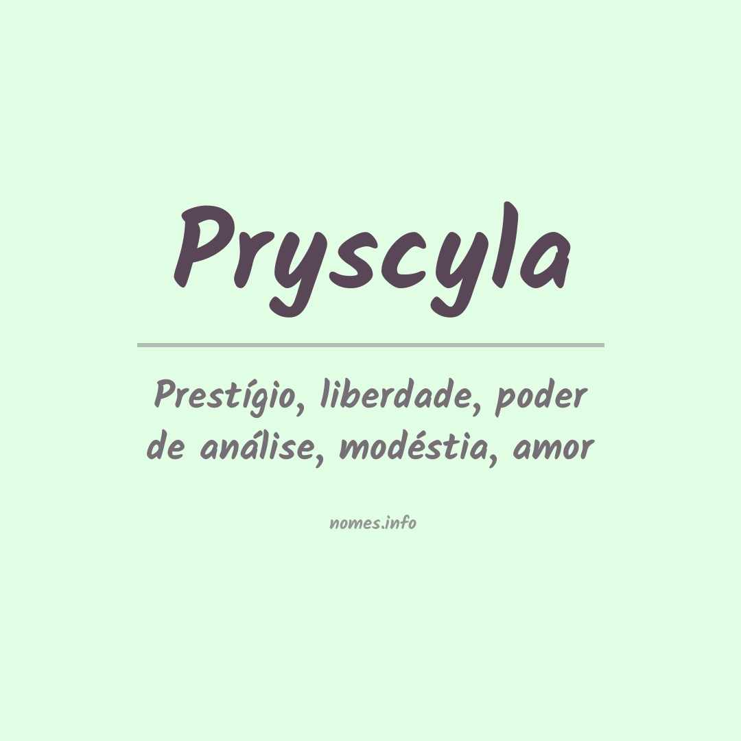 Significado do nome Pryscyla