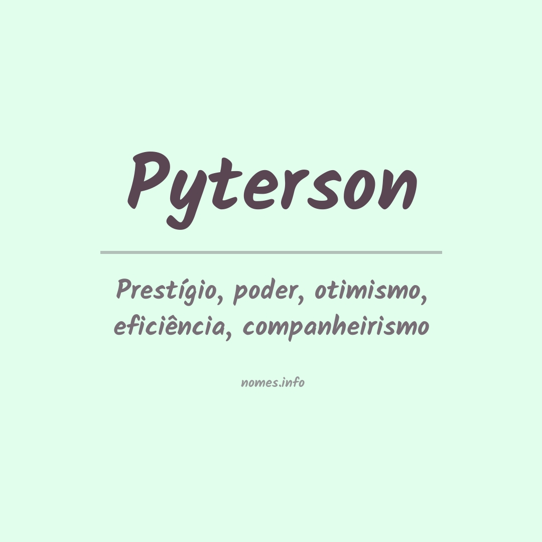Significado do nome Pyterson