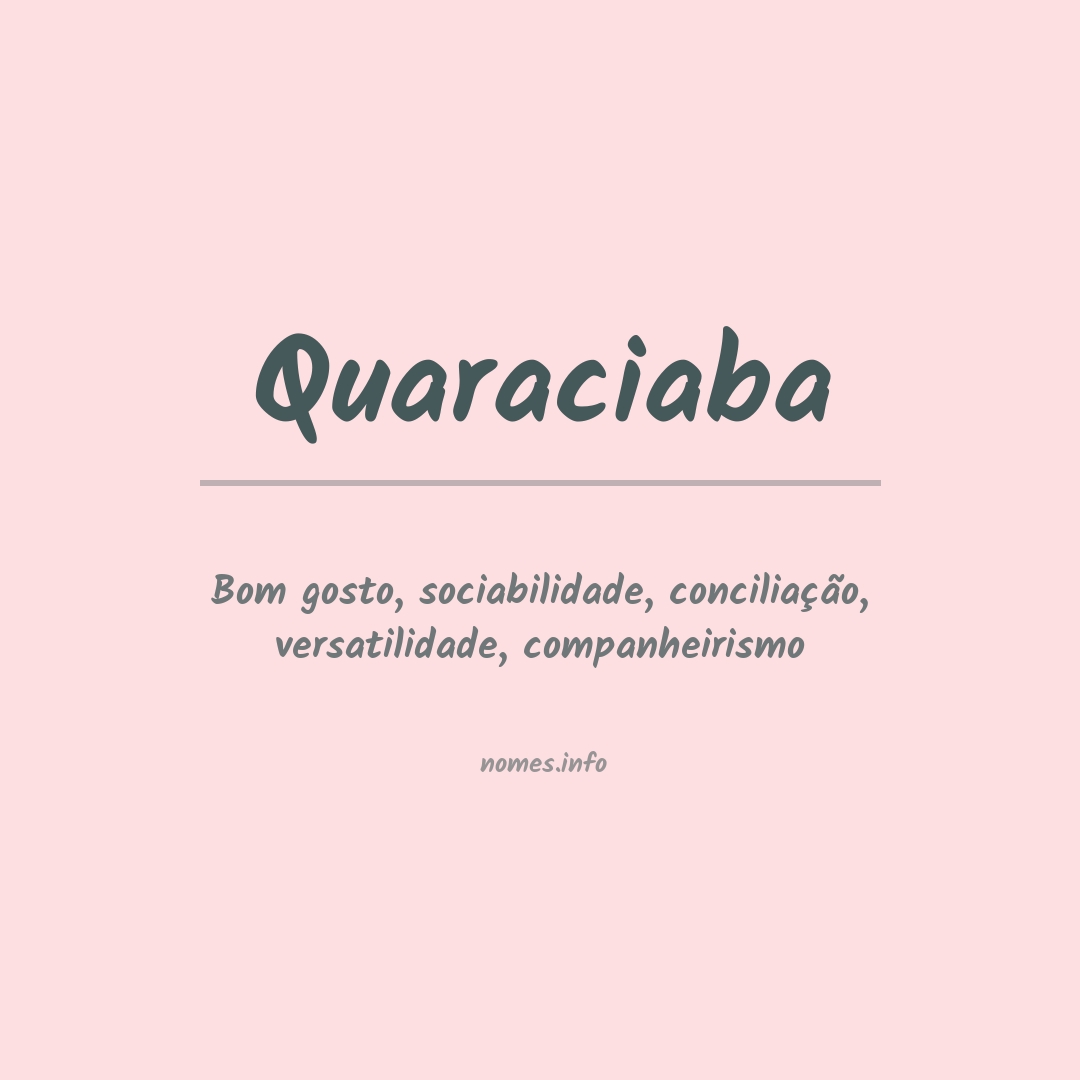 Significado do nome Quaraciaba