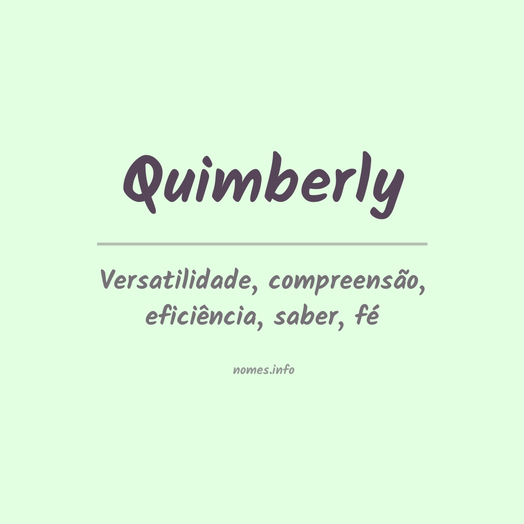 Significado do nome Quimberly