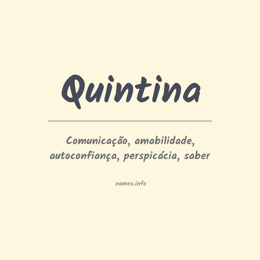Significado do nome Quintina