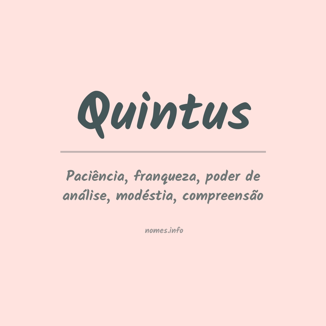 Significado do nome Quintus