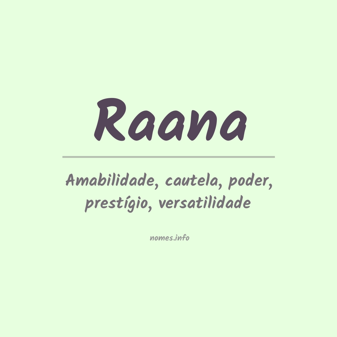 Significado do nome Raana