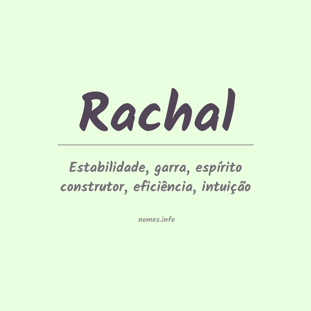 Significado do nome Rachal