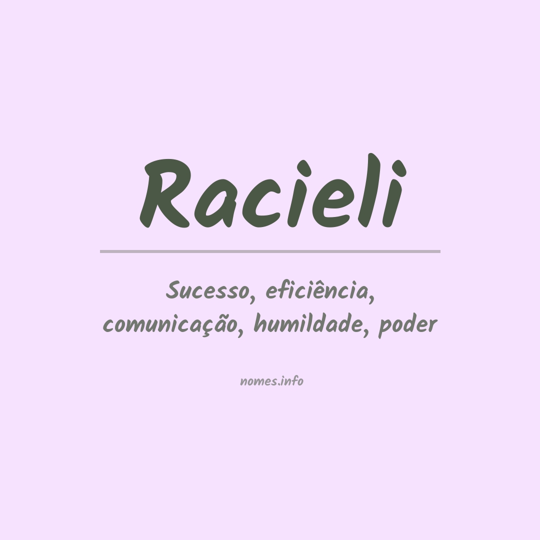 Significado do nome Racieli