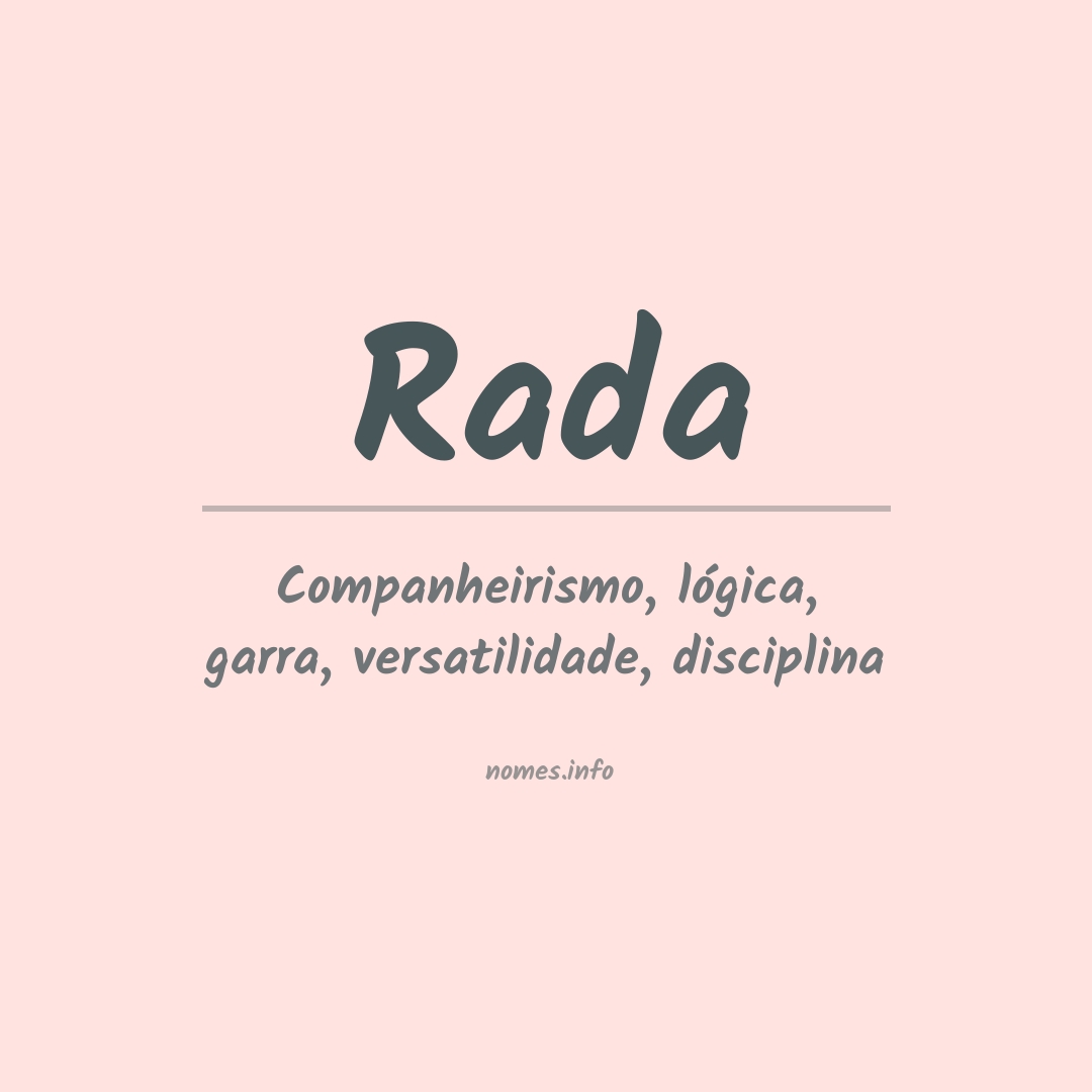 Significado do nome Rada