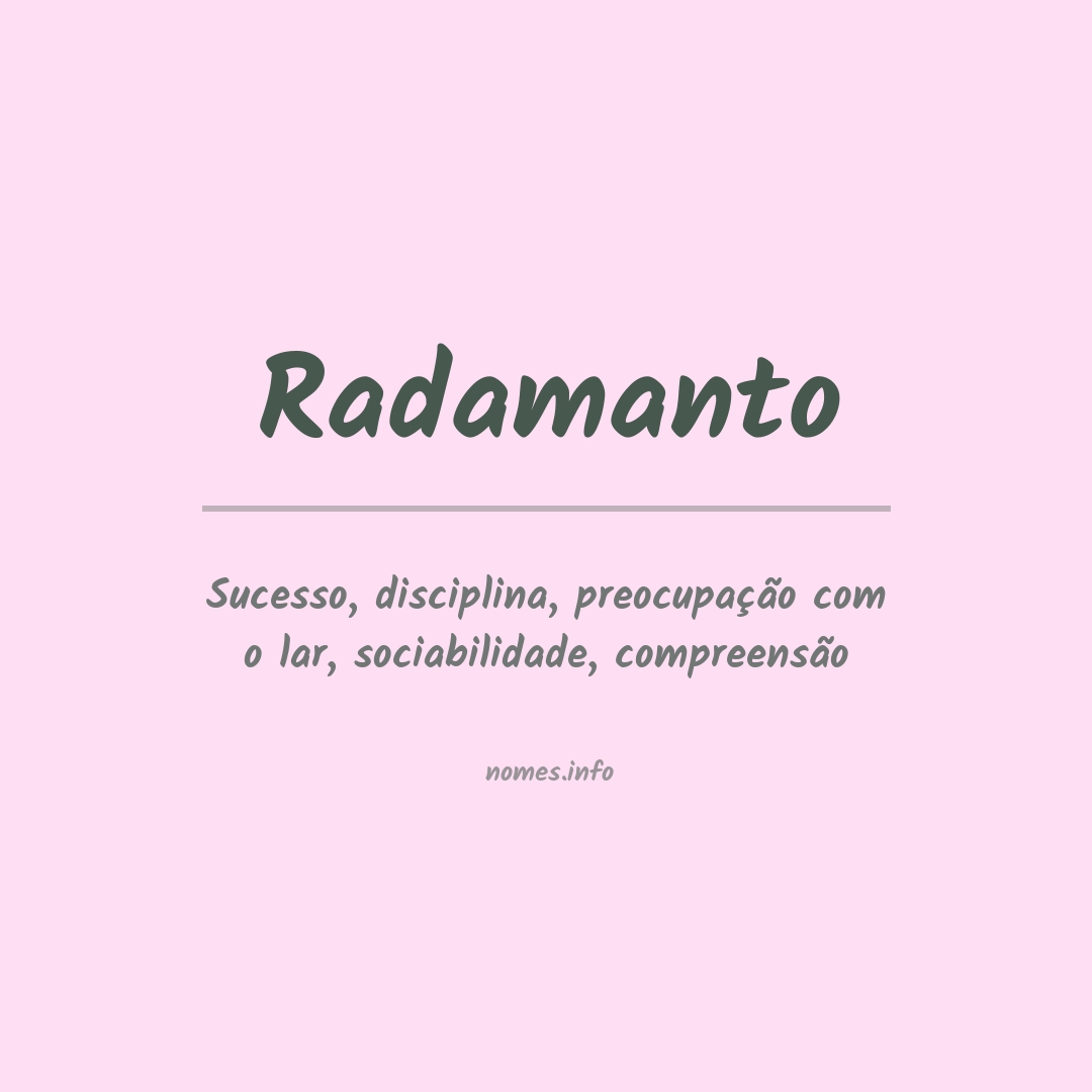 Significado do nome Radamanto