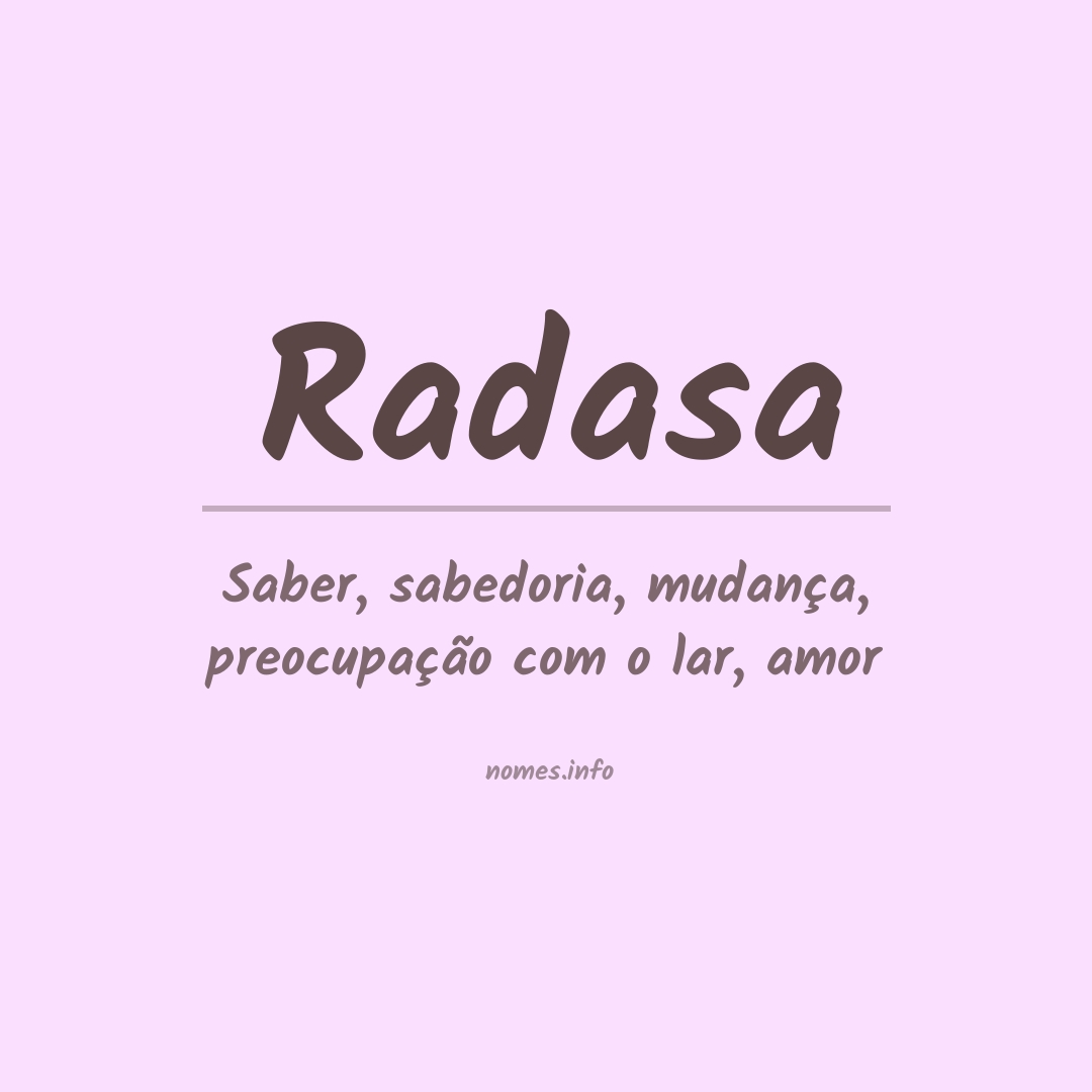 Significado do nome Radasa