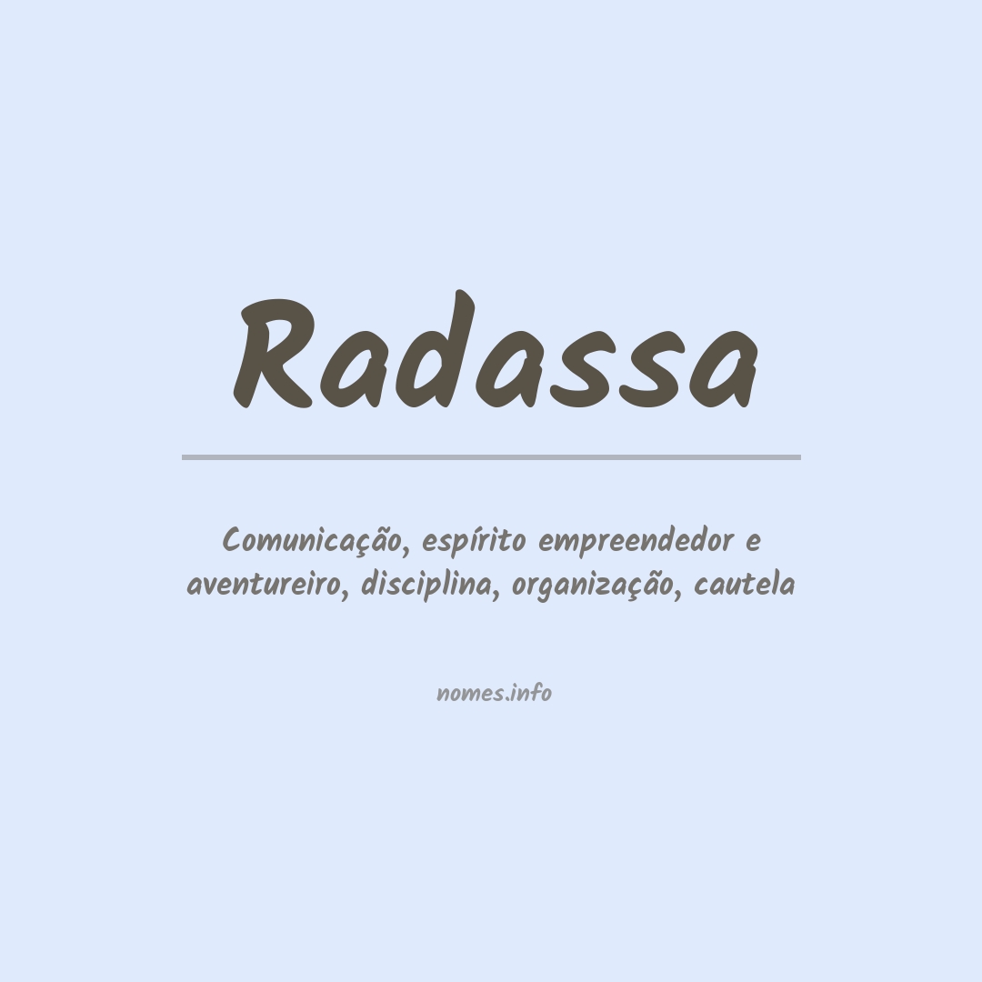 Significado do nome Radassa