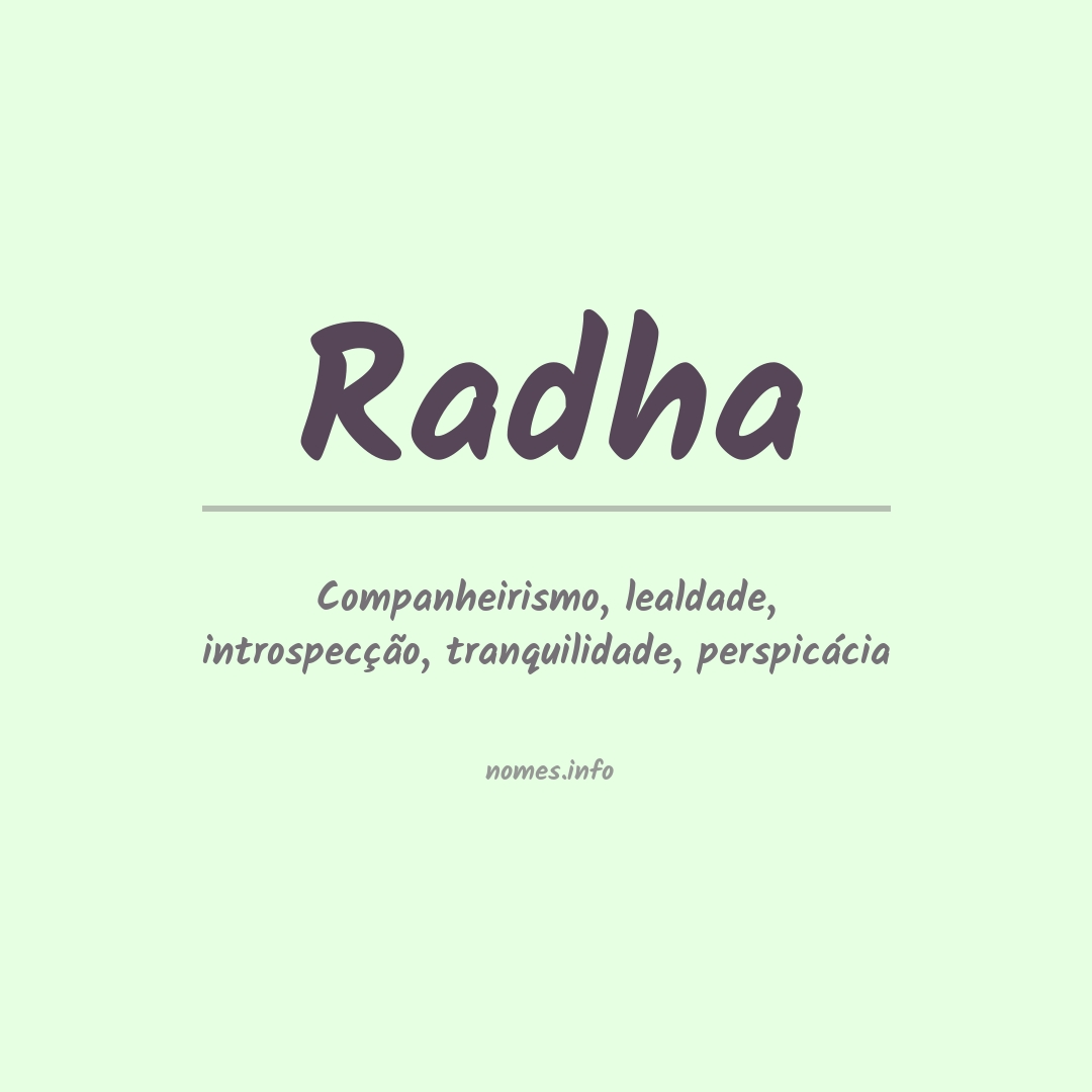 Significado do nome Radha