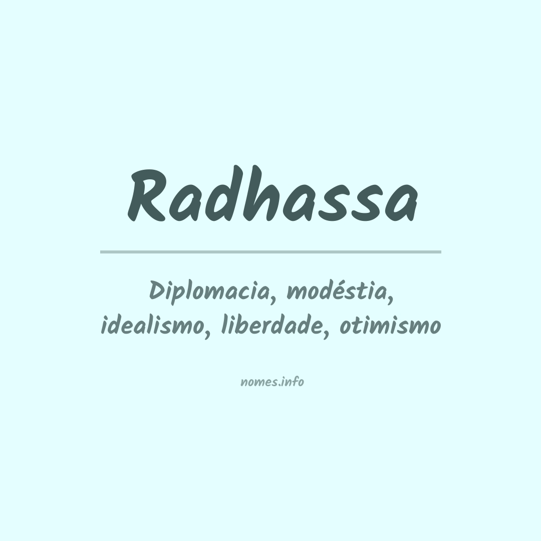 Significado do nome Radhassa