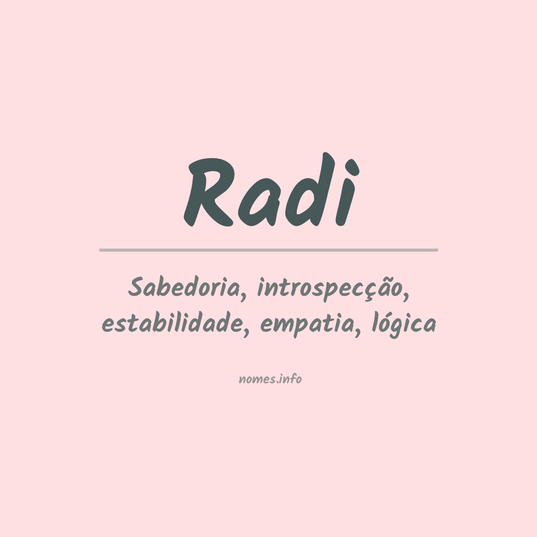 Significado do nome Radi
