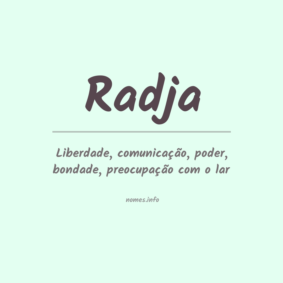 Significado do nome Radja
