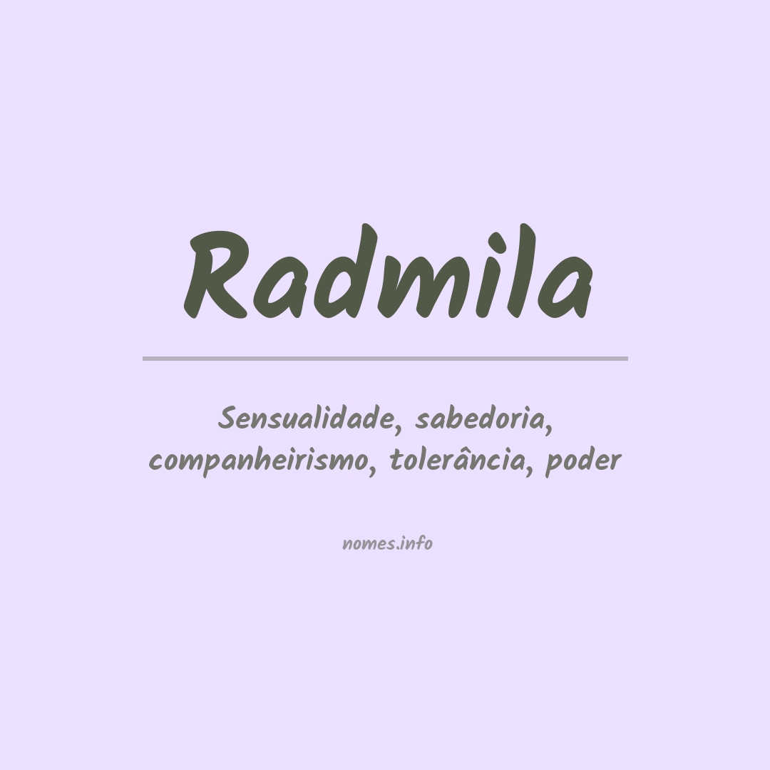 Significado do nome Radmila