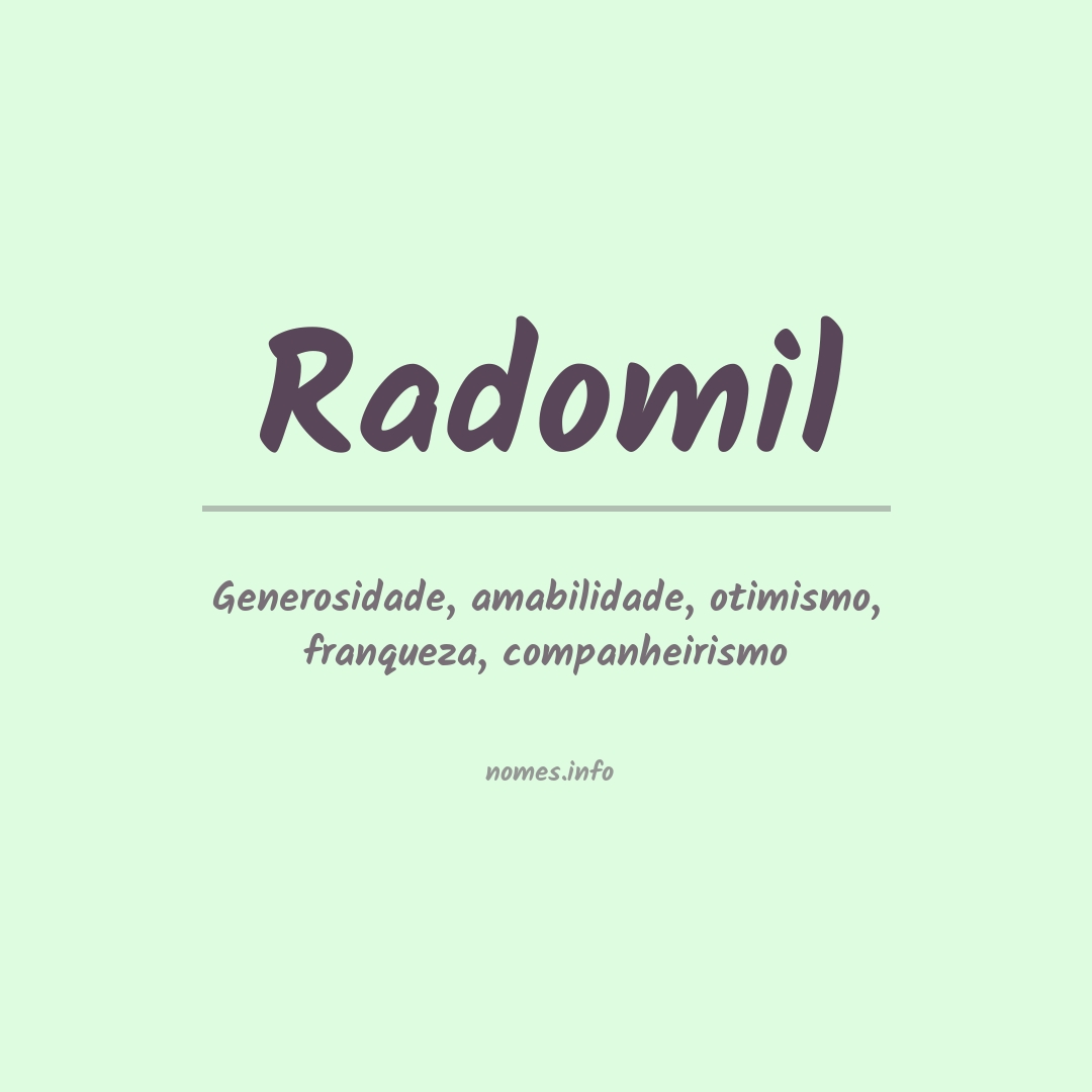 Significado do nome Radomil