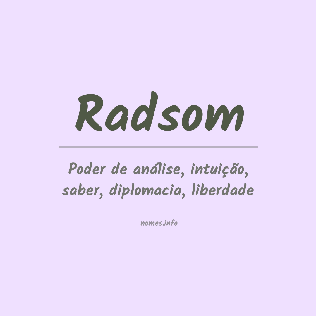 Significado do nome Radsom